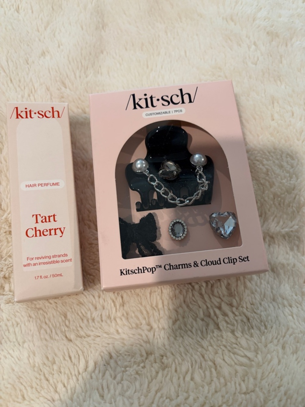 NWT Kitsch Pop Charm and Cloud Clip Set and Tart Cherry Hair Perfume